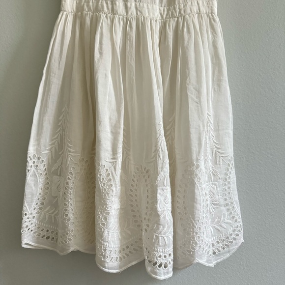 Joie Cotton Silk Blend Lace Ivory Mini Summer Sun Dress Size Small Made In India - Picture 4 of 14